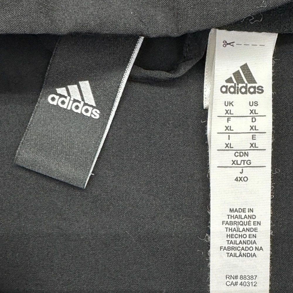 Adidas CZ5126 Mens Size XL AZB001 Black Full Zip Hooded Windbreaker Jacket